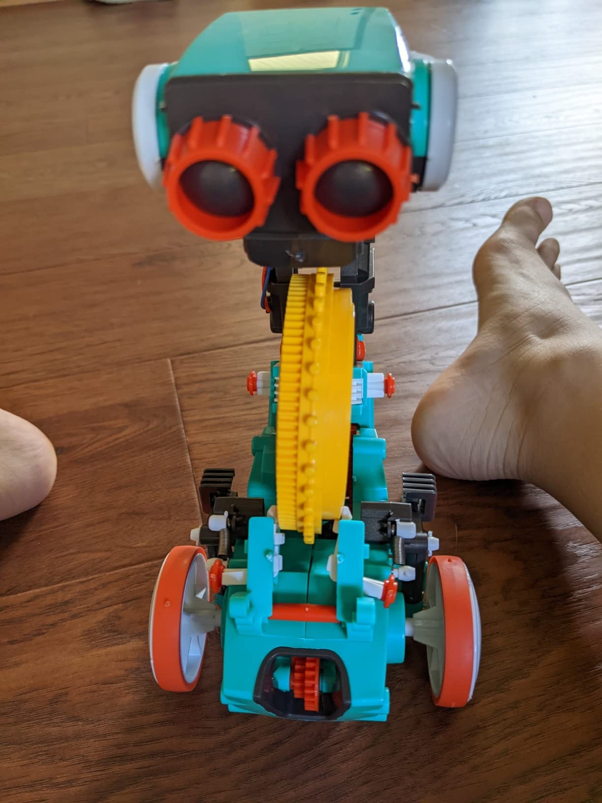 TEACH TECH Mech-5 STEM Coding Robot Building Kit for Kids Ages 10+ | Mechanical coding wheel programs the robot to throw, lift, kick, draw and perform other hands-on actions customer photo 2