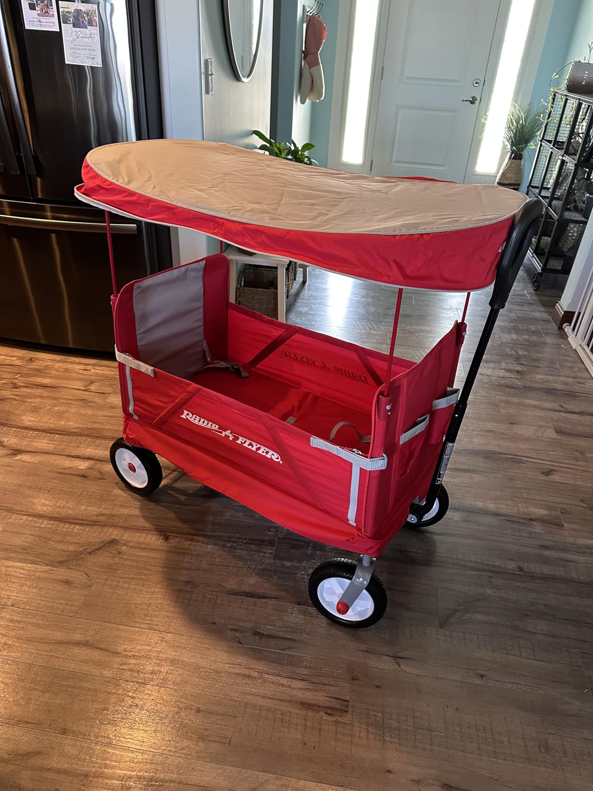 Radio Flyer 3-in-1 Off-Road EZ Fold Wagon with Canopy, for Kids 1.5+, 3-in-1 Push or Pull, with Bench Mode, One Hand Flat Fold, Off-Road Tires, DuraClean Fabric, Seat Belts, Stroller Wagon for Kids customer photo 1