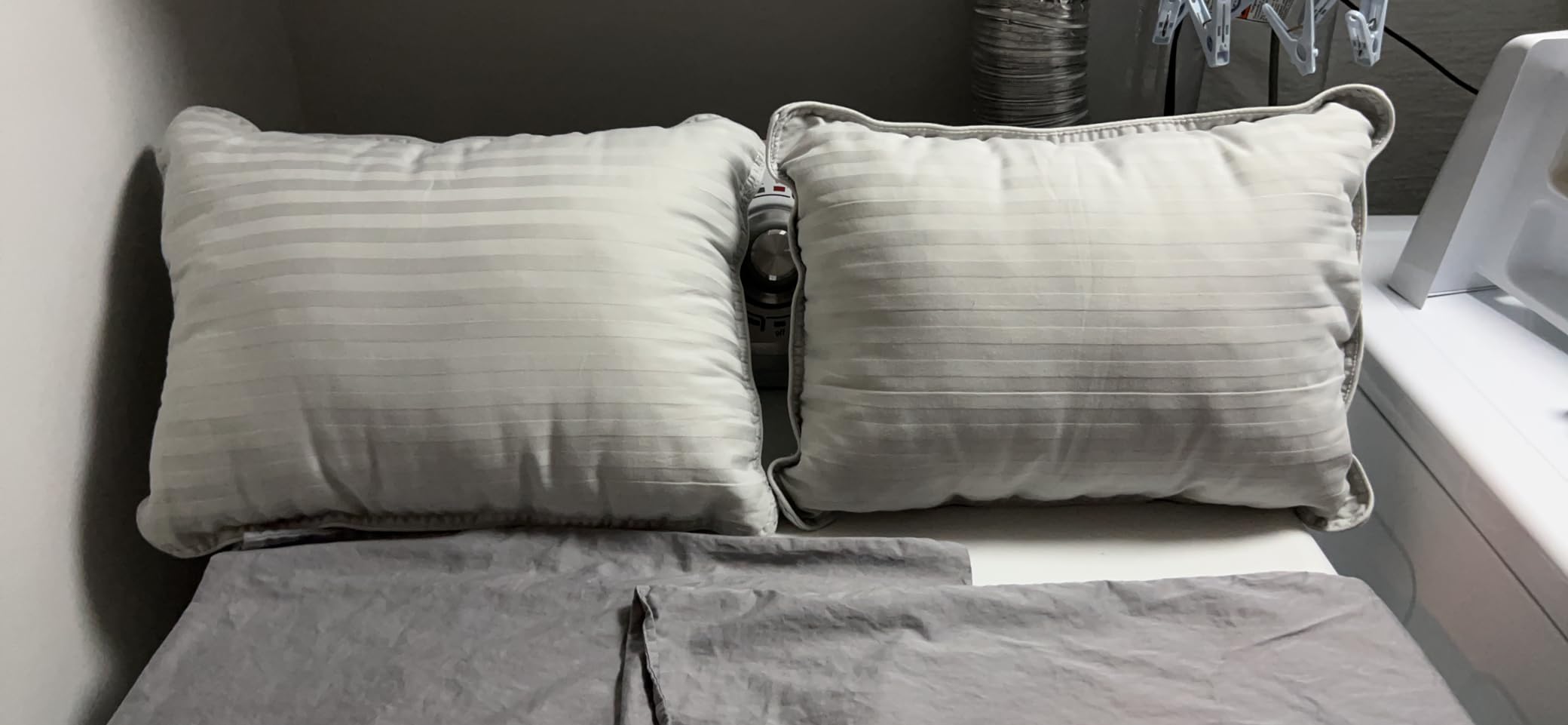 Utopia Bedding Toddler Pillow 2 Pack, Cotton Blend Shell 13x18 Inch, White | Soft and Breathable Small Satin Striped Kids Pillow, Baby Sleeping For Toddler, Bed and Travel, Age 2 and Above customer photo 1