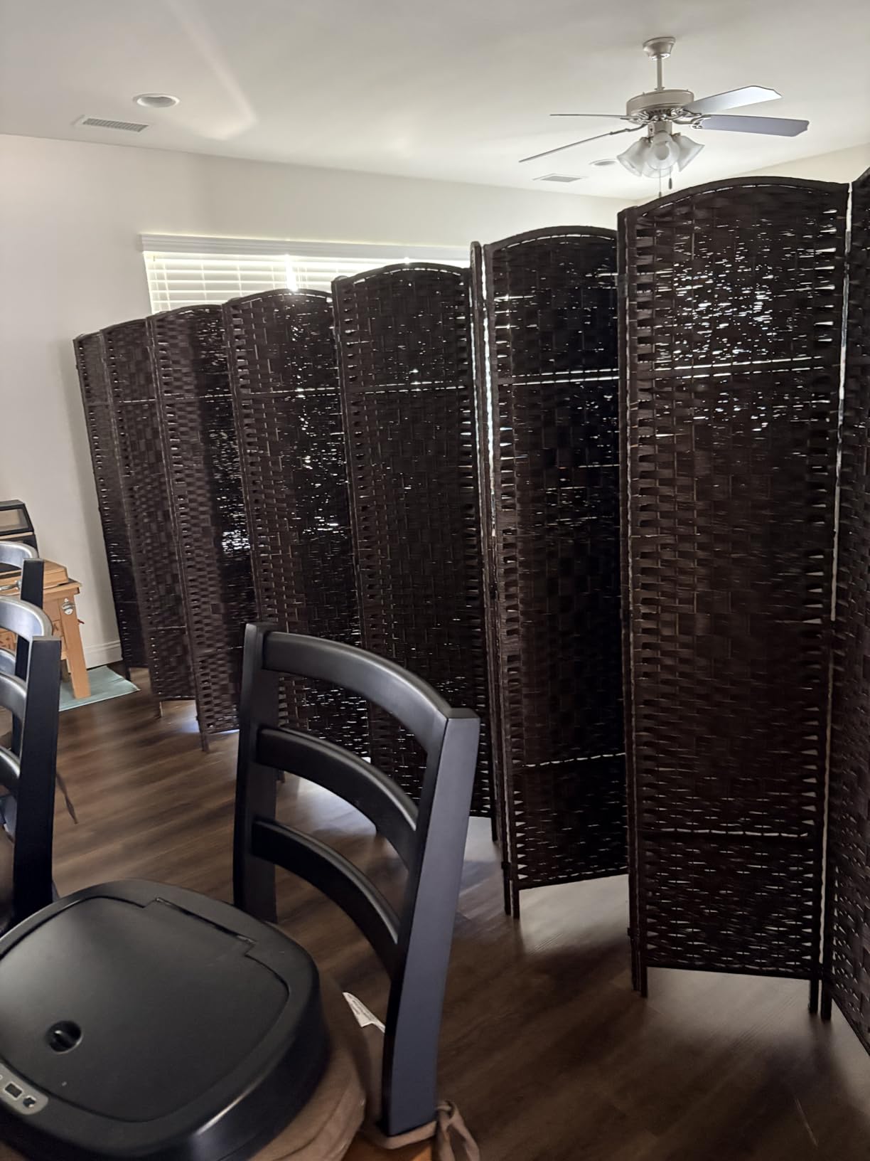 RHF Room Divider Panel, 4 Panel Partition Room Dividers Screen, Dark Mocha | 16in Privacy Screen Panel, 6ft Tall Temporary Wall Divider, Room Separation, Foldable Partition, Room Dividers, Space Separator customer photo 2