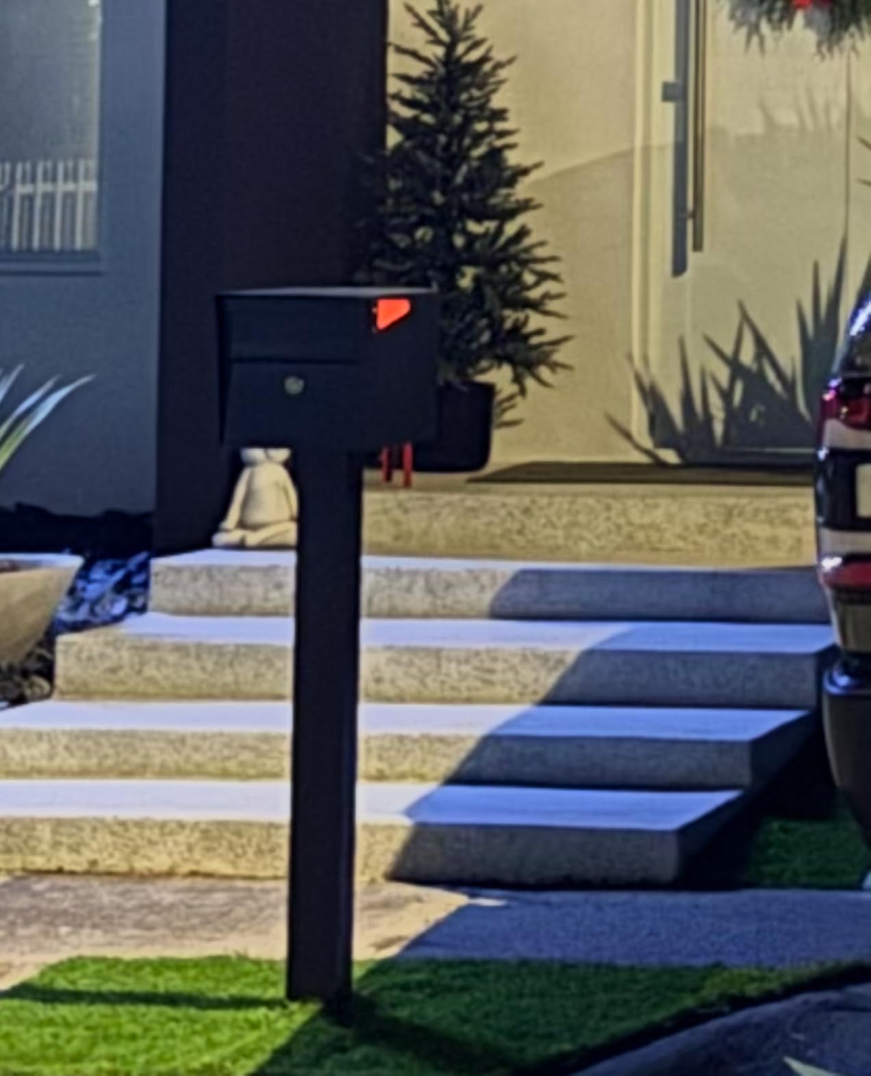 Mail Boss Street Safe Latitude Dual Access Locking Post Mount Mailbox | Patented anti-pry front lock, keyed-alike rear door, retrieve mail from either side, USPS approved, accepts small packages. customer photo 1