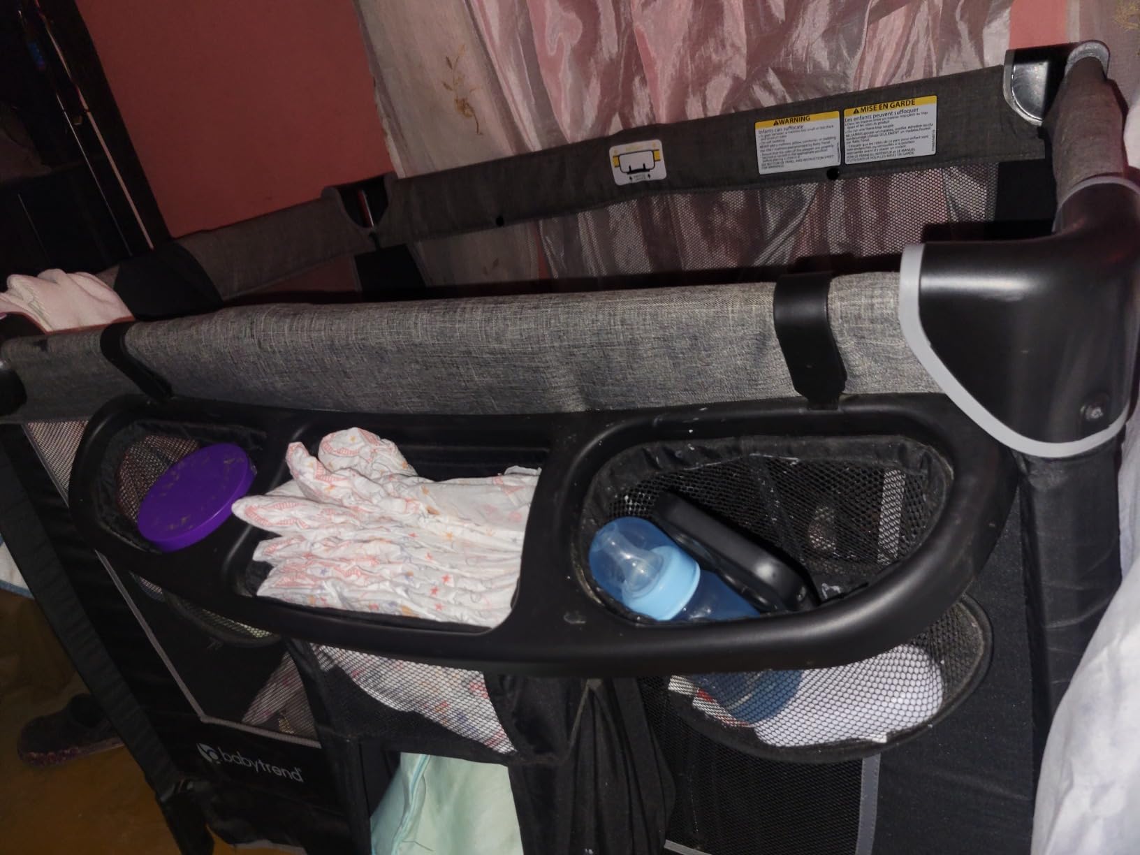 Baby Trend Retreat Nursery Center with Two Removable Rock A Bye Bassinets, Changing Table, Organizer, and Music Center with Nightlight, Quarry customer photo 2