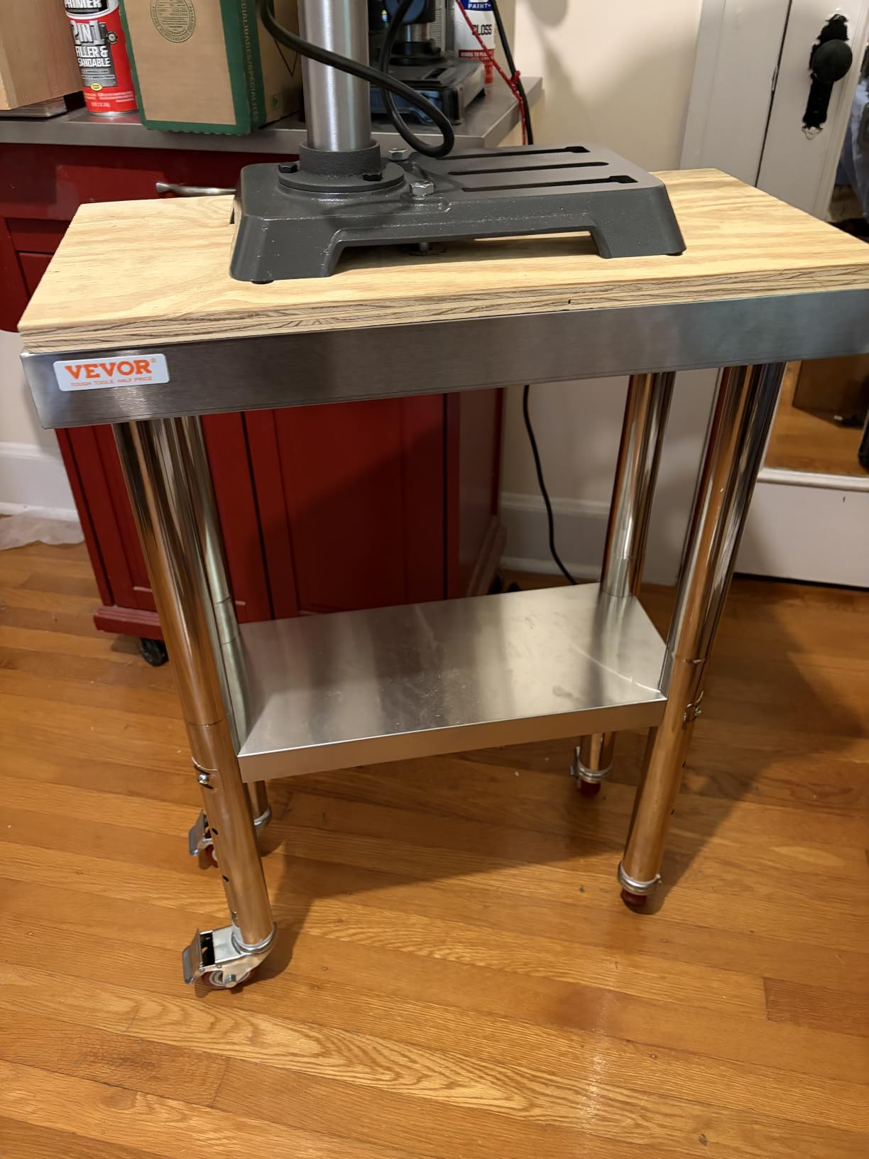 Mophorn 24x18x34 Inch Stainless Steel Work Table 3-Stage Adjustable Shelf with 4 Wheels Heavy Duty Commercial Food Prep Worktable with Brake for Kitchen Prep Work customer photo 2