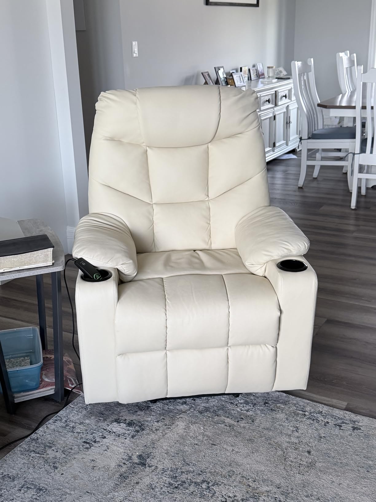 MCombo Power Lift Recliner for Elderly, Leather 7287 (Dark Brown, Medium) | Stand Assist, 140° Recline, 4.7