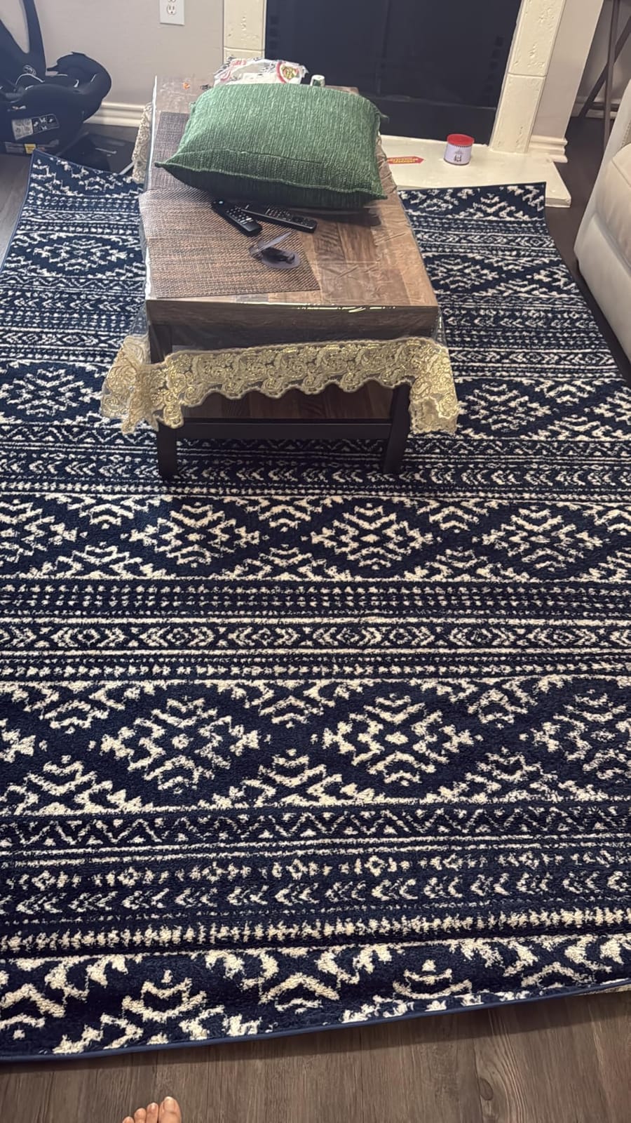 SAFAVIEH Area Rug 8x10 - Tulum Collection - Large - Ivory & Grey, Moroccan Boho Tribal Design, Non-Shedding & Easy to Clean, Ideal for Living Room, Bedroom, Dining Space (TUL272A) customer photo 2