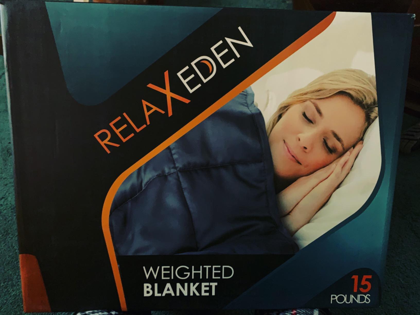 Adult Breatheable Cotton Weighted Blanket with Removable Navy Duvet Cover, 60 x 80 Inch, 15 Pounds, Made w/Polyester and Glass Beads, Grey customer photo 1