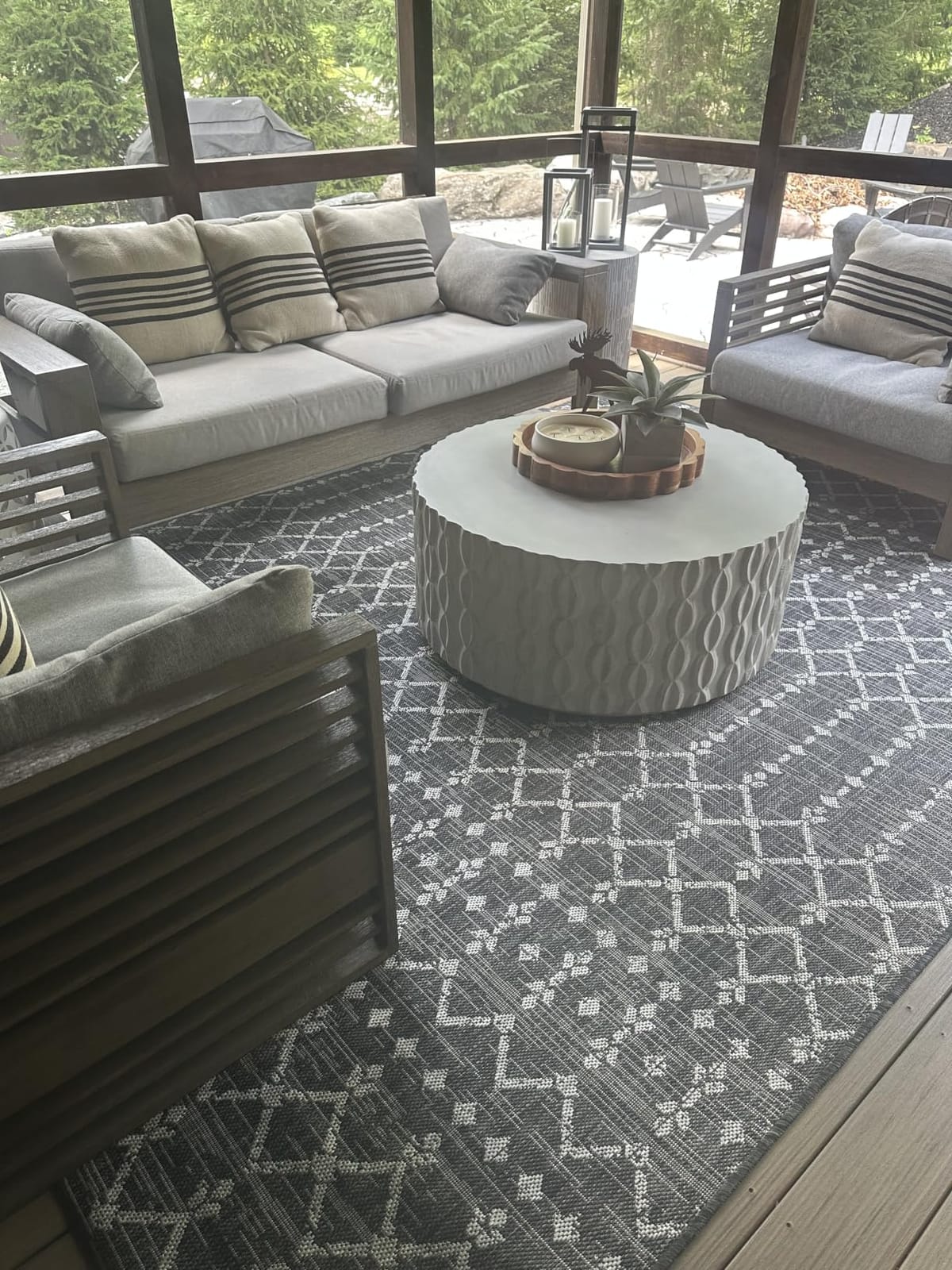 JONATHAN Y Moroccan Geometric Indoor Outdoor Area Rug 8X10 Natural/Black, Ourika Textured Weave for Backyard, Patio, Porch, Easy-Cleaning, High Traffic, Pet-Friendly, Non-Shedding (SMB108D-8) customer photo 2