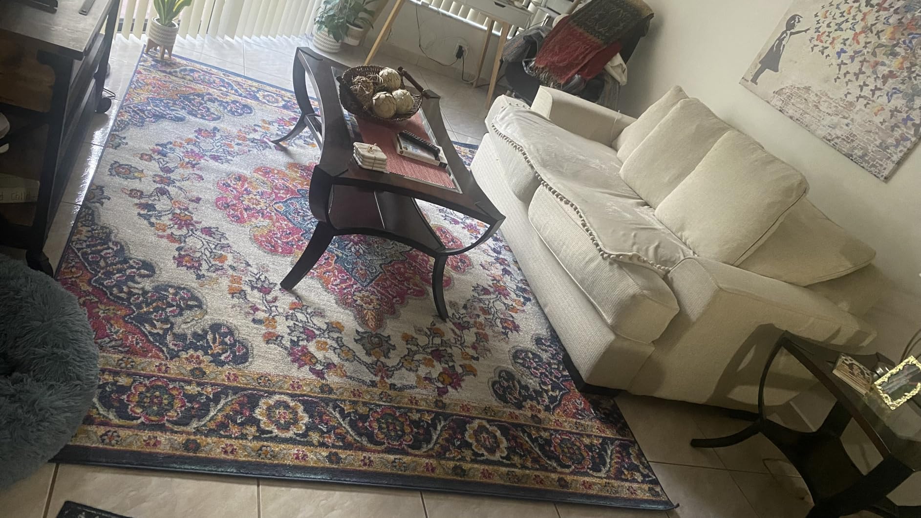 JONATHAN Y Boho Vintage Blue/Multi Indoor Area Rug, 8x10, Bohemian Flair Medallion, Floral Easy-Cleaning High Traffic for Living Room, Bedroom, Kitchen, Pet-Friendly, Non-Shedding (BMF106A-8) customer photo 1