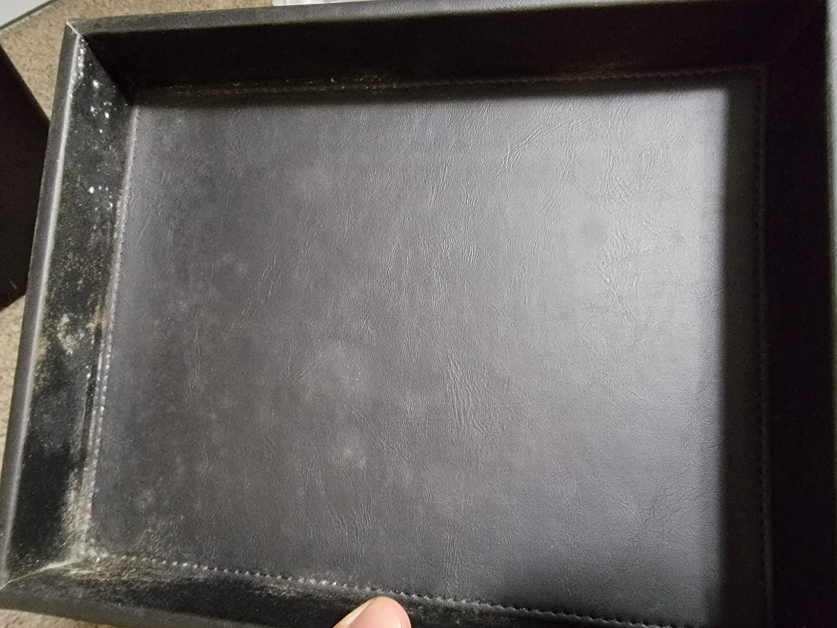 Vixdonos Leather Valet Tray Rectangular Catchall Tray Counter Organizer for Key,Jewelry,Perfume,Glasses and Watches(Brown) customer photo 2