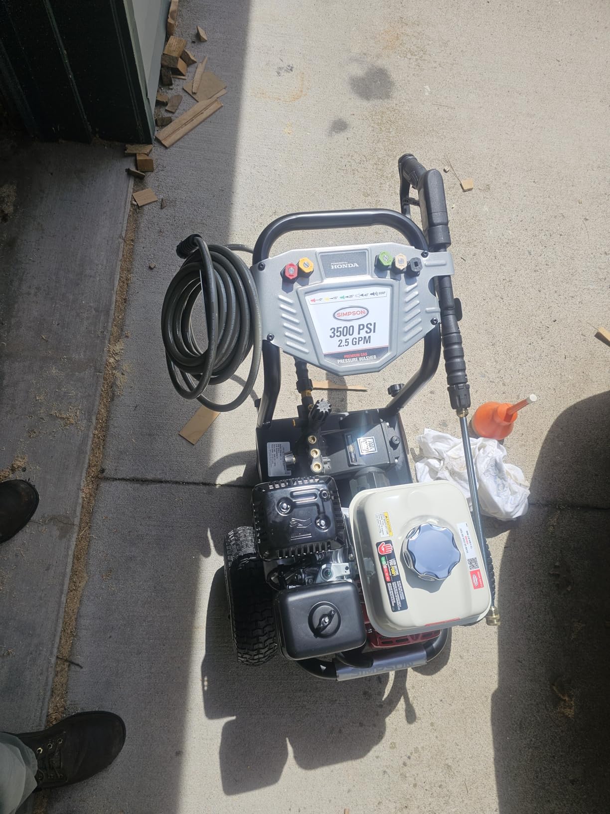 Simpson PowerShot 3500 PSI Gas Pressure Washer, 2.5 GPM, Honda GX200 Engine customer photo 2