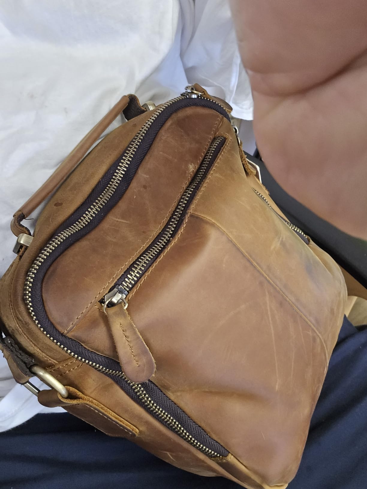 Jack&Chris Leather Messenger Bag for Men, Man Purse Crossbody Bags for Work Business customer photo 1