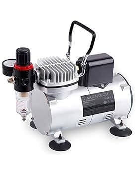 Timbertech Upgraded Basic Airbrush Compressor ABPST07, Quiet Powerful 1/6hp Portable Compressor Airbrushing Paint System with Motor Cool Dawn Fan for Airbrush Paint, Nails, Tattoo,Cake Painting customer photo 1