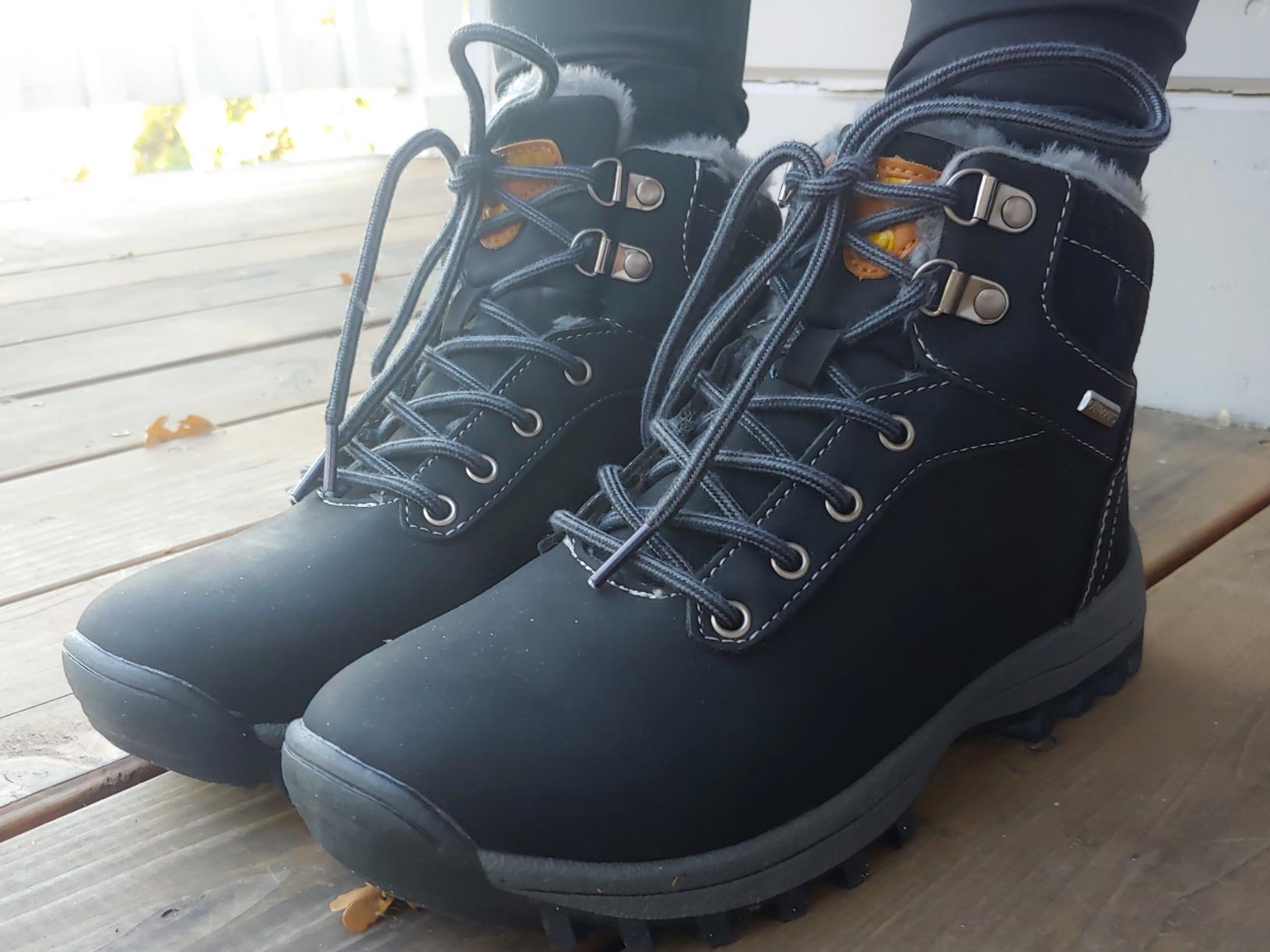 Mishansha Snow Boots for Women - Waterproof Winter Hiking Boots with Warm Fur Lining, Anti-Slip Sole, Insulated Outdoor Cold Weather Booties customer photo 2