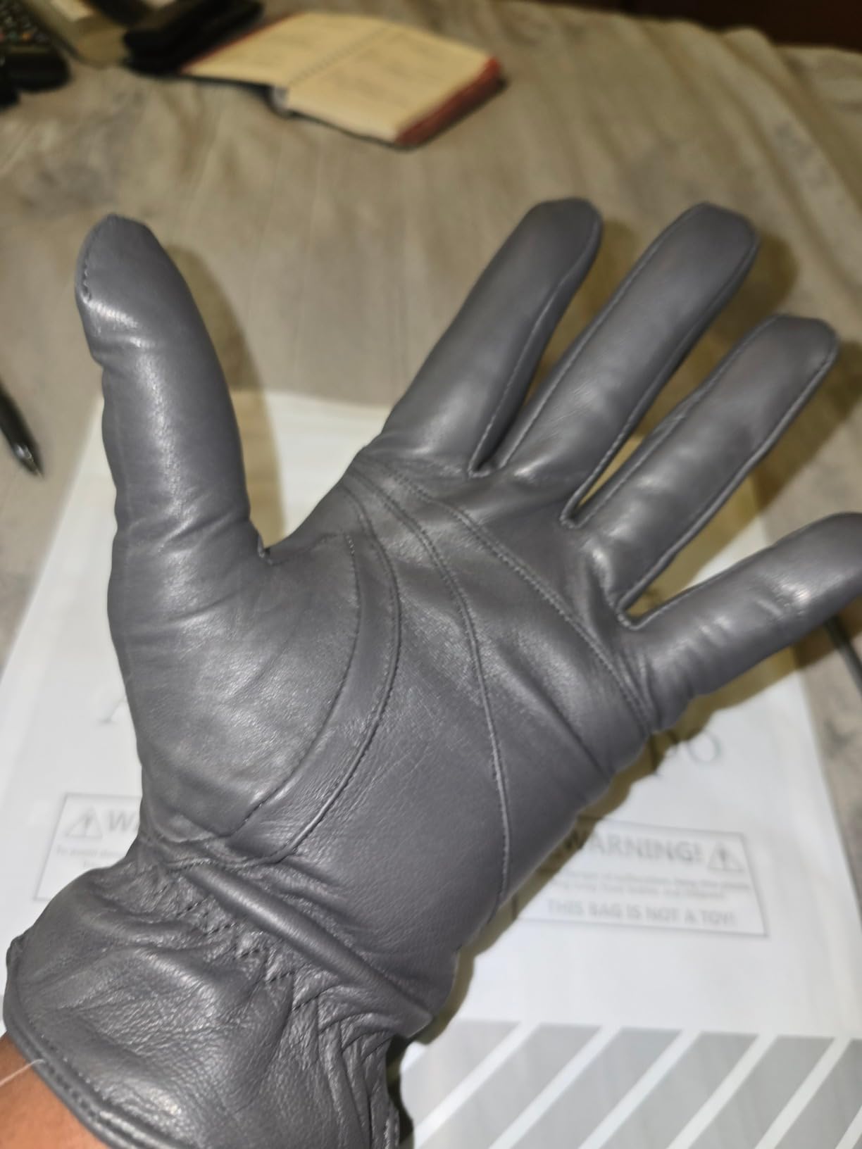 Alepo Genuine Sheepskin Leather Gloves for Men, Winter Warm Touchscreen Texting Cashmere Lined Driving Motorcycle Gloves customer photo 1