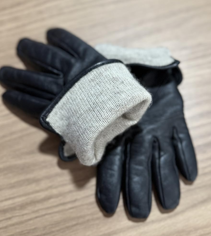 Alepo Genuine Sheepskin Leather Gloves for Men, Winter Warm Touchscreen Texting Cashmere Lined Driving Motorcycle Gloves customer photo 2