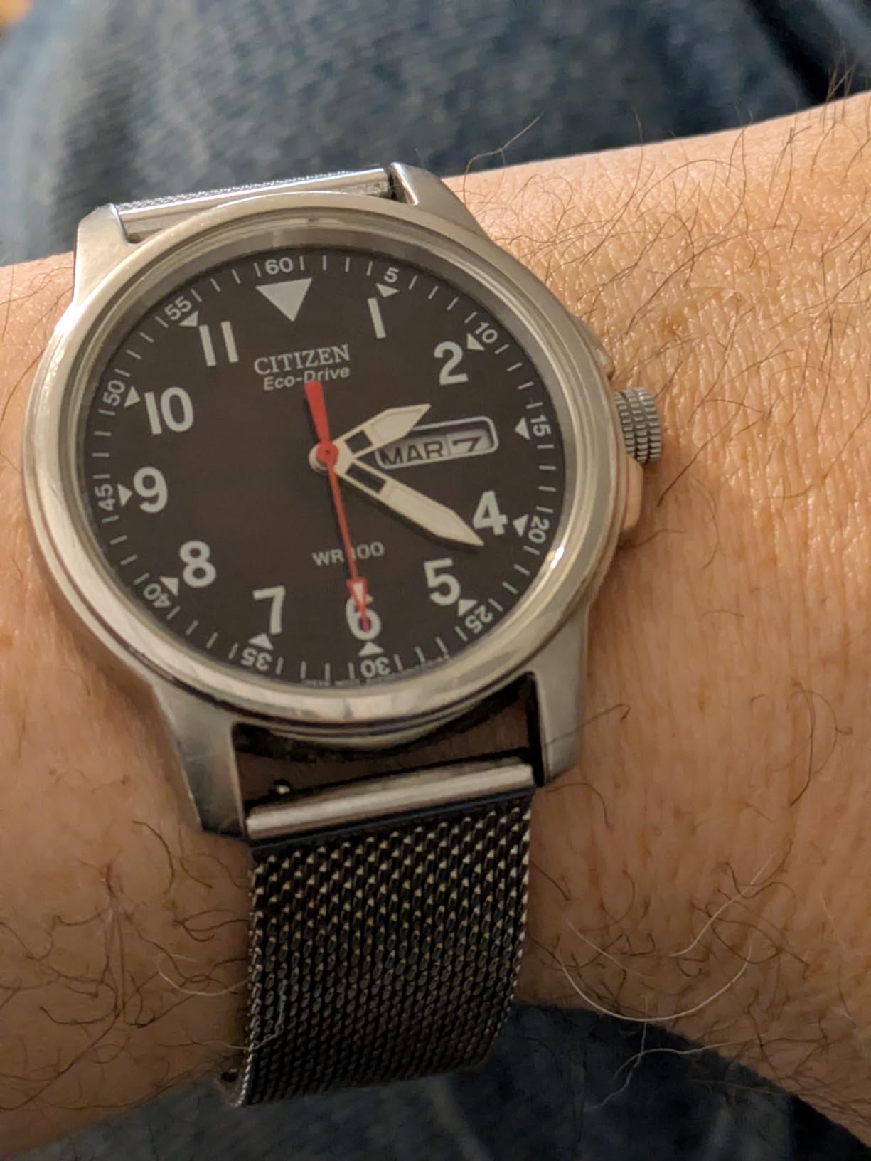 Citizen Men's Eco-Drive Weekender Garrison Field Watch in Stainless Steel with Olive Nylon Strap, Black Dial (Model: BM8180-03E) customer photo 1