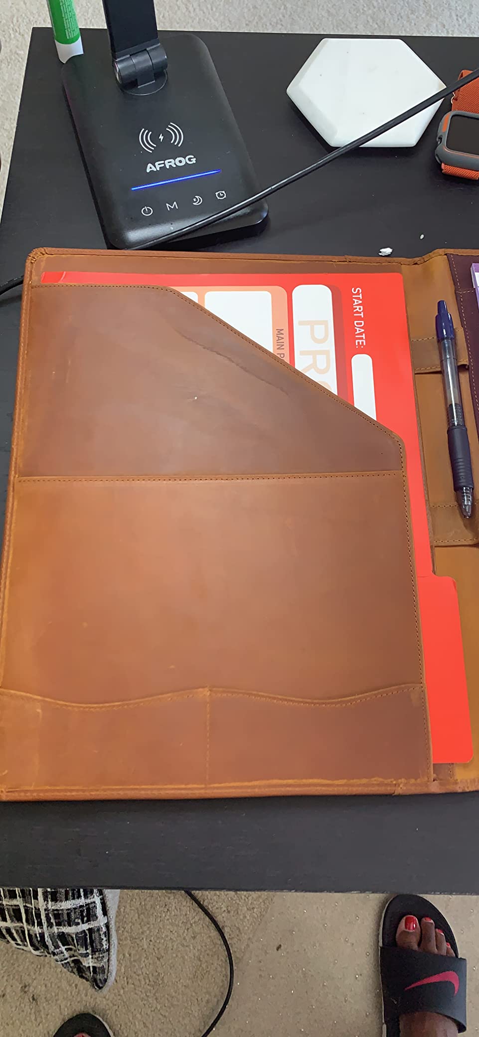 Jack&Chris Leather Portfolio, A4 Document Folder Legal Pad Padfolio, Professional Writing Letter Notepad Clipboard Sleeve Organizer, Resume Folio Binder for Men&Women, JC1823 customer photo 1