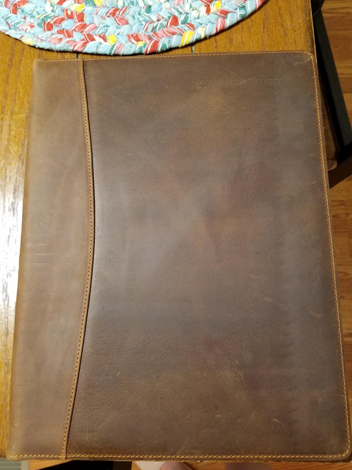 Jack&Chris Leather Portfolio, A4 Document Folder Legal Pad Padfolio, Professional Writing Letter Notepad Clipboard Sleeve Organizer, Resume Folio Binder for Men&Women, JC1823 customer photo 2