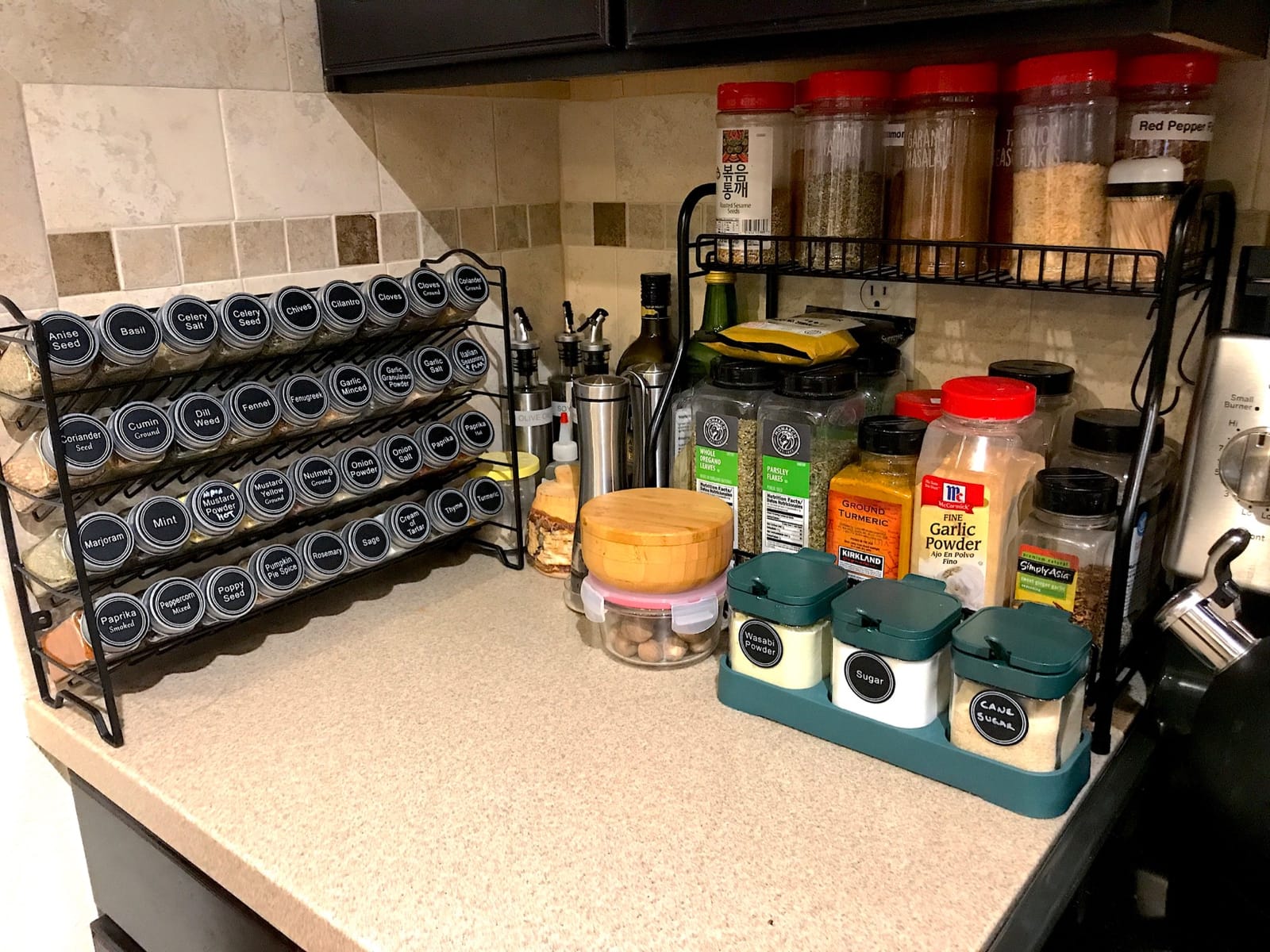 SWOMMOLY Spice Rack Organizer with 36 Spice Jars 4 oz, 396 Spice Labels, Chalk Marker, Funnel Set, Spice Organizer for Cabinet, Countertop, Pantry, Cupboard & Wall Mount, 16.5