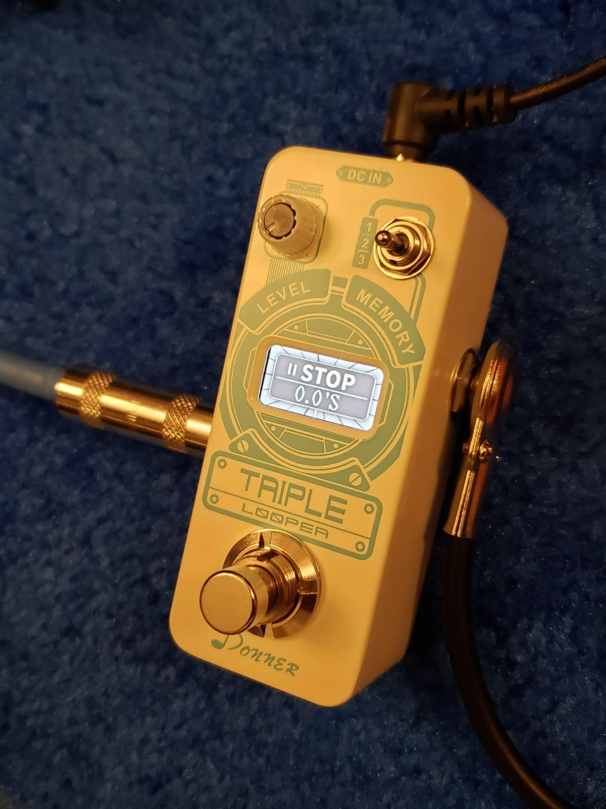 Donner Triple Looper Guitar Pedal, 3 Loops 90 mins Looping Time Loop Pedal with Screen Unlimited Overdubs Undo/Redo for Electric Guitar Bass, True Bypass customer photo 2