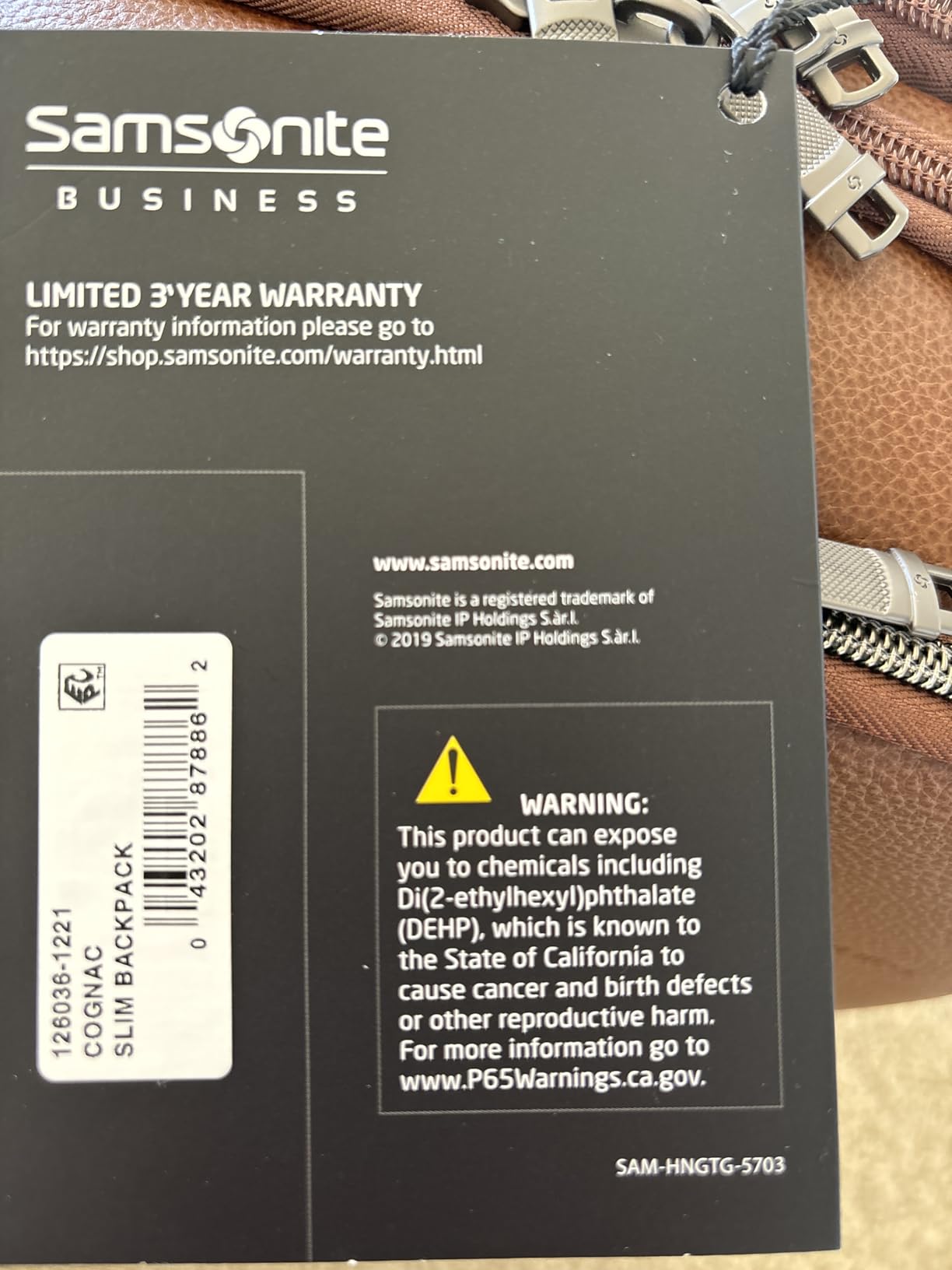Samsonite Classic Leather Slim Backpack customer photo 2