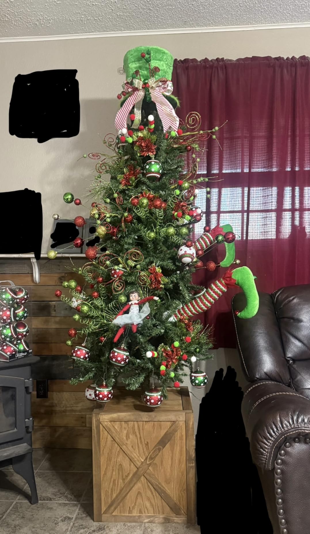 Best Choice Products Flocked Pencil Christmas Tree 6ft Pre-lit Alpine Slim Holiday Decoration, Lighted Skinny Décor LED Lights, Metal Stand customer photo 2