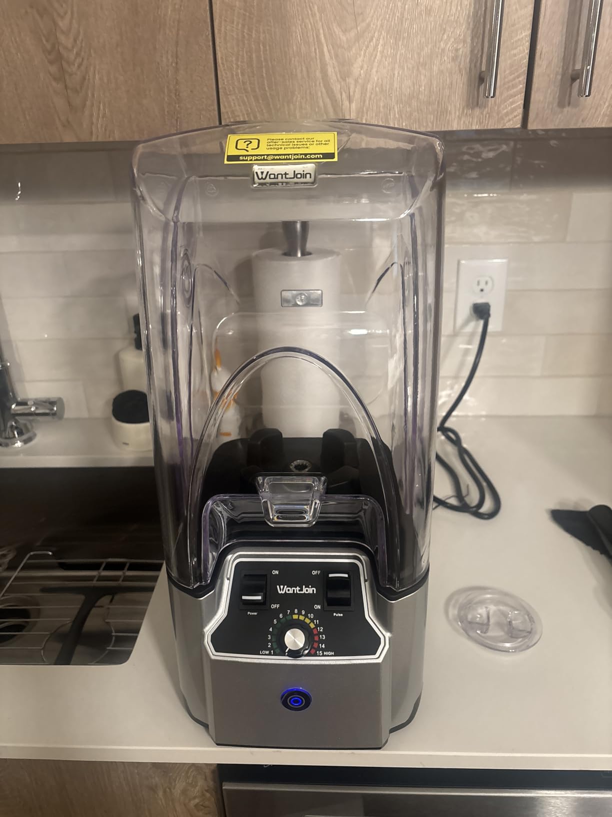 WantJoin Professional Commercial Blender With Shield Quiet Sound Enclosure 2200W Industries Strong and Quiet Professional-Grade Power, Self-Cleaning, Black customer photo 1