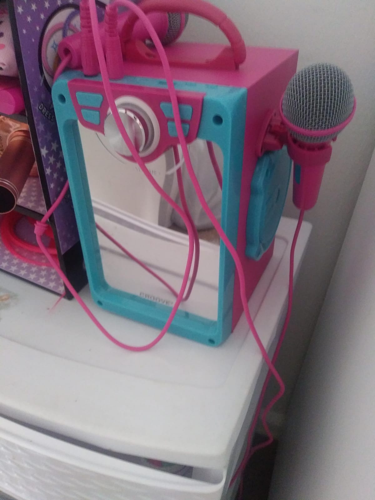 Rechargeable Pink Karaoke Machine, 2 Microphones, Bluetooth, Girls Ages 8+ | Portable Karaoke Set with Speaker, AUX/USB, Best Birthday Gift for Girls customer photo 1
