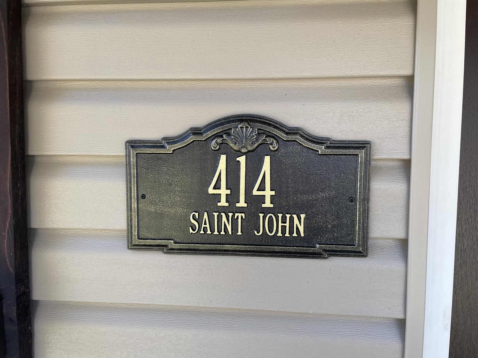Whitehall Personalized Cast Metal Address Plaque - THE GATEWOOD Plaque. Made in the USA. Display your address and street name. customer photo 2