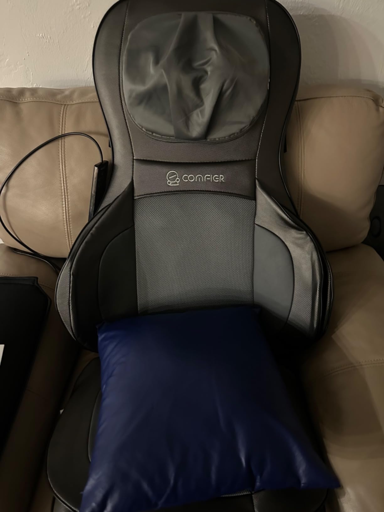 COMFIER Shiatsu Neck and Back Massager with Heat, Adjustable Neck Nodes | 3-Level Compression, Massage Chair Pad, Rolling & Spot Massage, 3-Level Seat Vibration, 15-Min Timer, Office Chair & Recliner customer photo 2