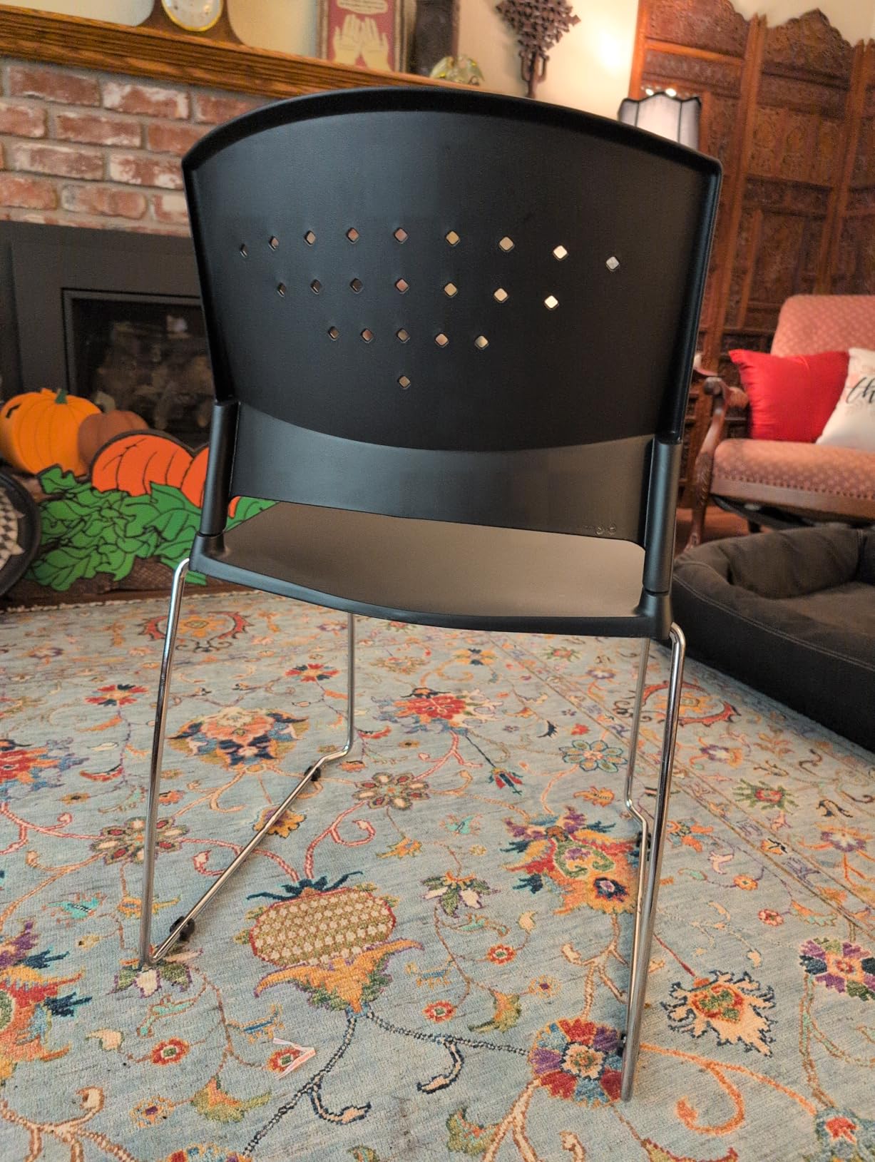 Flash Furniture Hercules Stack Chair, Black | Sled Base, Powder Coated, Contoured, 880 LBS. Weight Capacity customer photo 2
