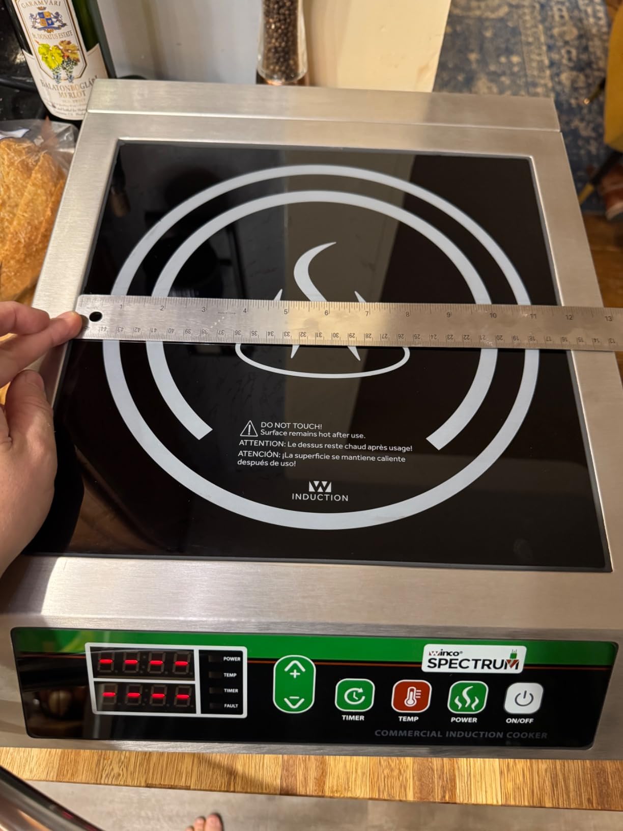 Winco 1800W Silver/Black Induction Cooktop Burner | 1800 watts, Stay cool top, Adjustable power, 150-minute timer, 1800W power, Great for Sauteing, Searing, Boiling and Buffets customer photo 1