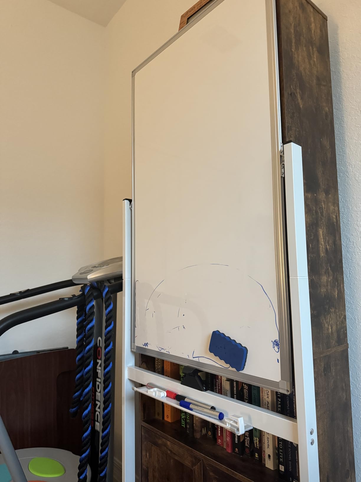 Maxtek Magnetic Mobile White Board, 40 x 24 Double Sided Dry Erase Board Rolling Whiteboard, Aluminum Frame Standing Whiteboard on Wheels for Home Office Classroom (40 x 24 Black) customer photo 1