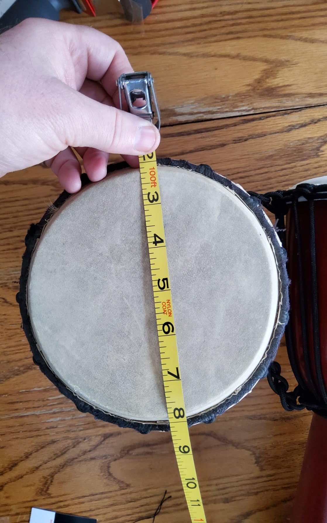 Drum Djembe is a Rope goat skin Covered Goblet African Drum Played by Hands West Africa style jembe for drums circle and more (7x15) customer photo 1