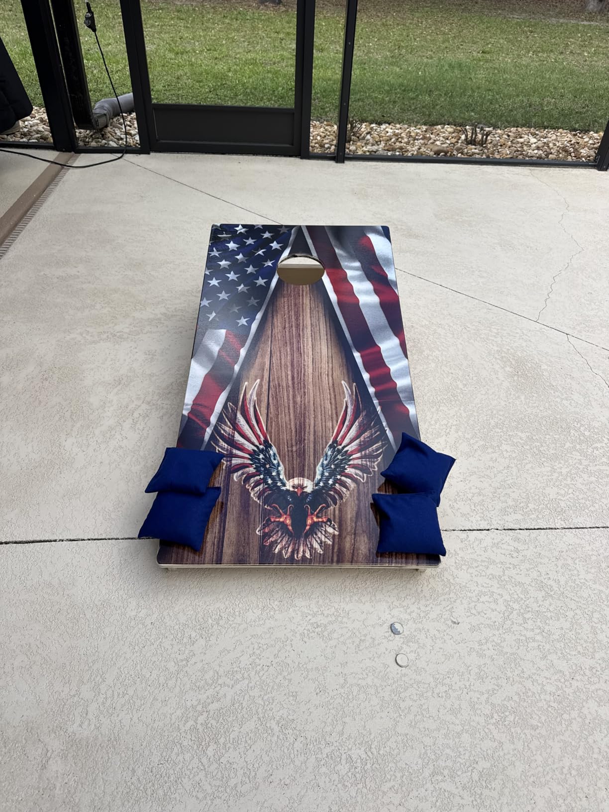 CornholeGamesUSA Pro Cornhole Boards Set | Made in USA | 3/4 Baltic Birch | No Bounce | Triple Thick Legs | Two Brace & Handles, Tournament 2x4 Regulation Set with Score Tower & Cornhole Bags customer photo 2