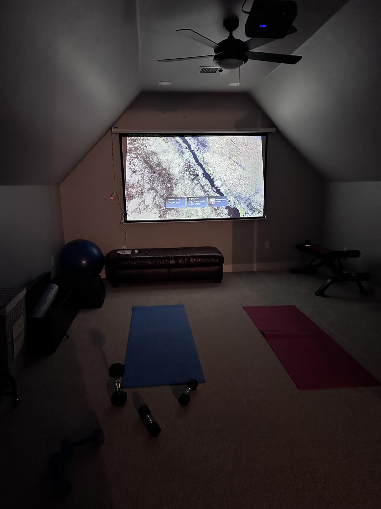 100 Inch Motorized Projector Screen with RF Remote, 16:9 HD, Silver Case | Wrinkle-Free 1.1 Gain Matte White PVC Wall/Ceiling Mount Movie Electric Projection Screen for Home Theater, Office & School customer photo 2
