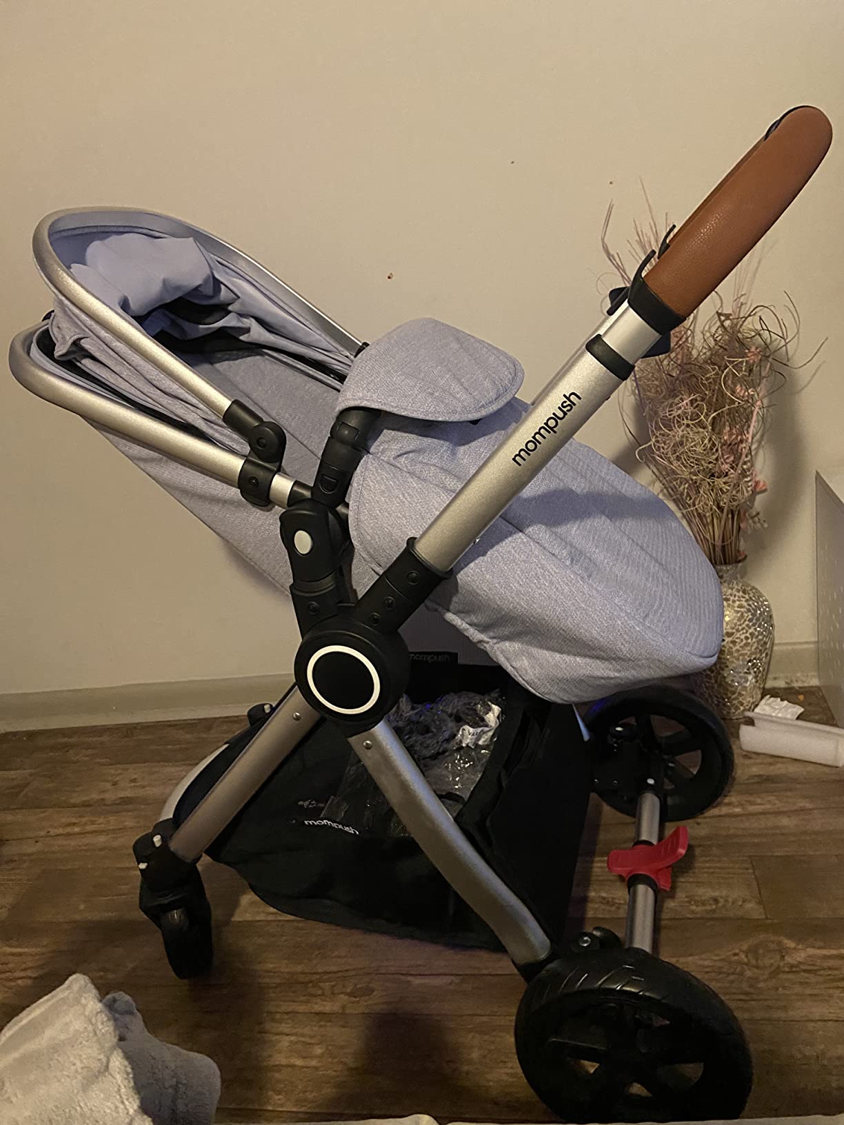 Mompush Ultimate2 Full-Size Stroller with Bassinet, Newborn to Toddler | Reversible seat, all-terrain suspension, one-second compact fold, large basket, car seat adapter included customer photo 2