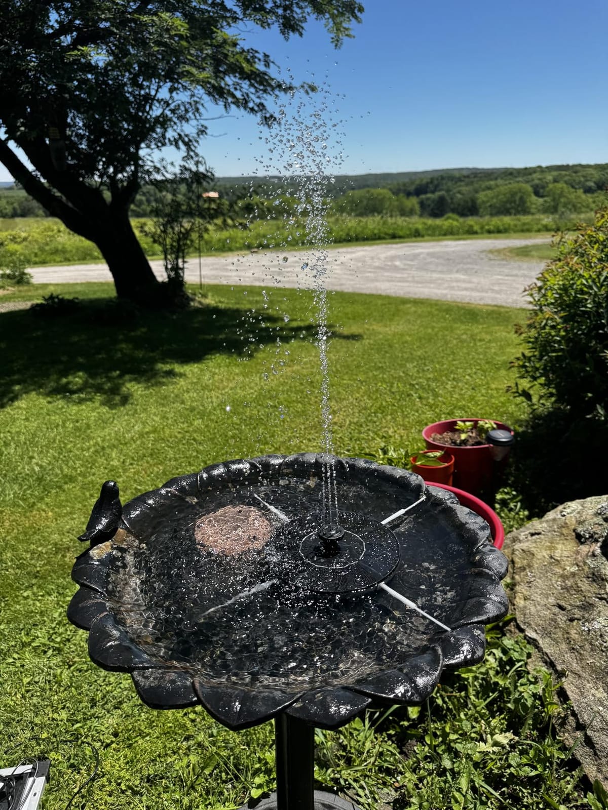 Mademax Solar Bird Bath Fountains, Upgrade 1.4W Solar Fountain Pump with 8 Nozzles & 4 Brackets, Free Standing Floating Solar Powered Water Fountain Pump for Bird Bath, Garden, Pond, Pool, Outdoor customer photo 1