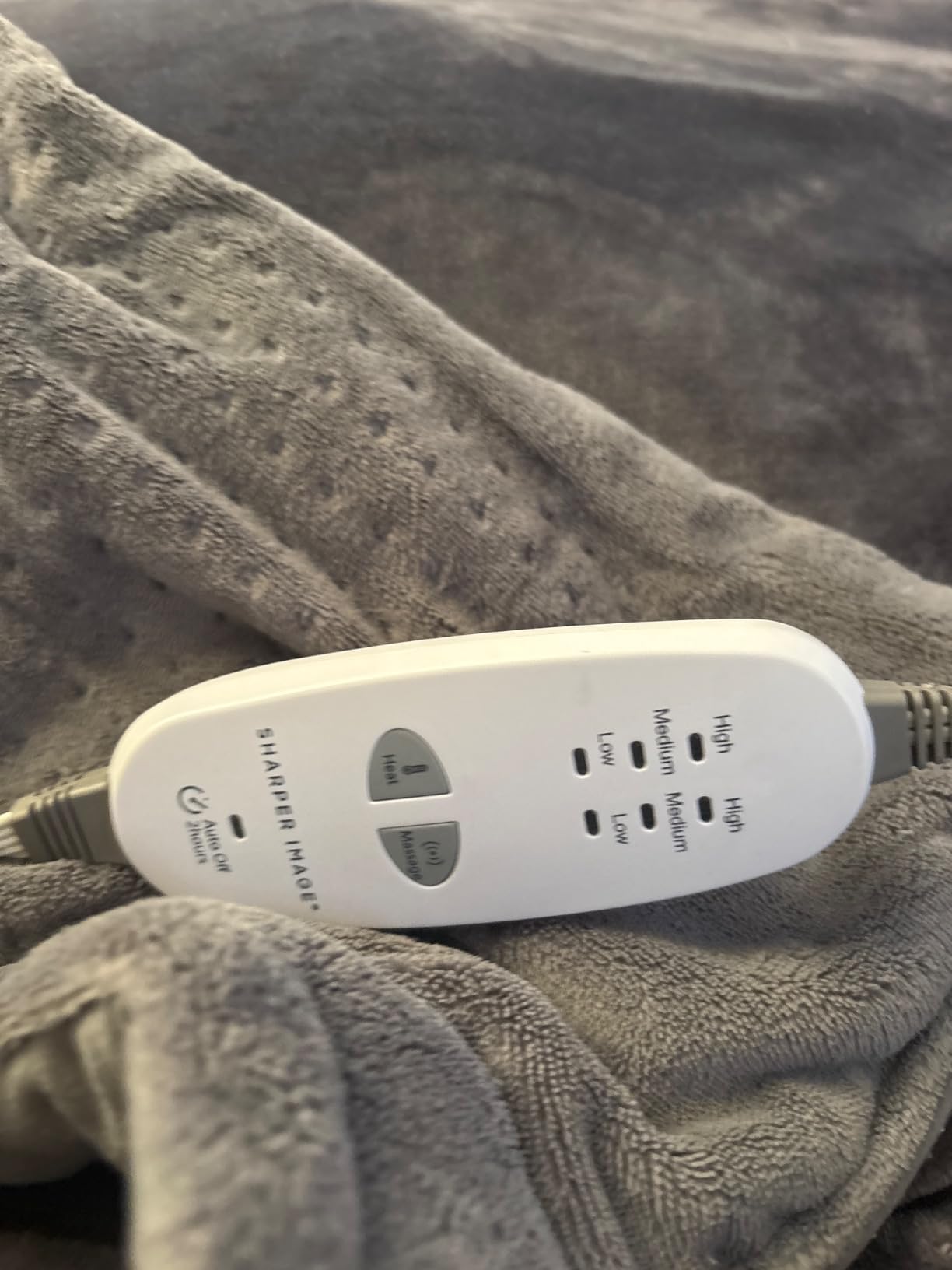 Calming Heat Massaging Vibrations Weighted Heating Pad by Sharper Image | Temperature Settings, Auto Shut-Off Feature, Gift for Holidays, Women & Men | 3 Heat, 6 Massage, 12