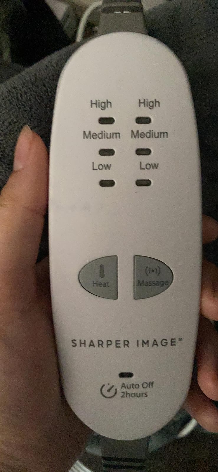 Calming Heat Massaging Vibrations Weighted Heating Pad by Sharper Image | Temperature Settings, Auto Shut-Off Feature, Gift for Holidays, Women & Men | 3 Heat, 6 Massage, 12