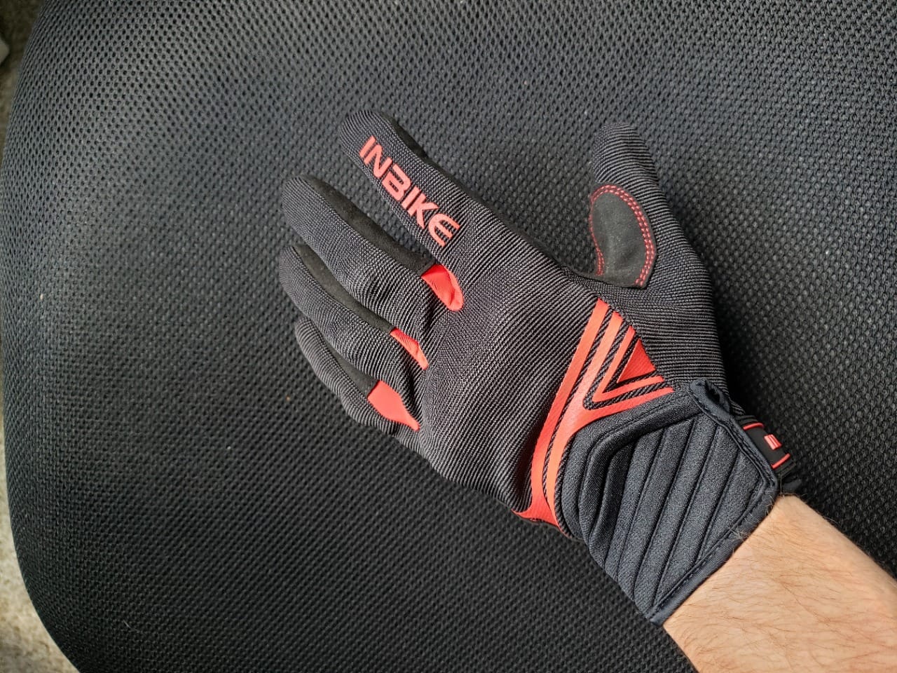 INBIKE Motorcycle Gloves Breathable Mesh Touchscreen Hard Knuckles | Anti-Wear Polyester Microfiber,TPR Palm Grip,EUDE Foam Shock-Absorbing,Adjustable Strap,For Road Biking,Riding,Cycling customer photo 2