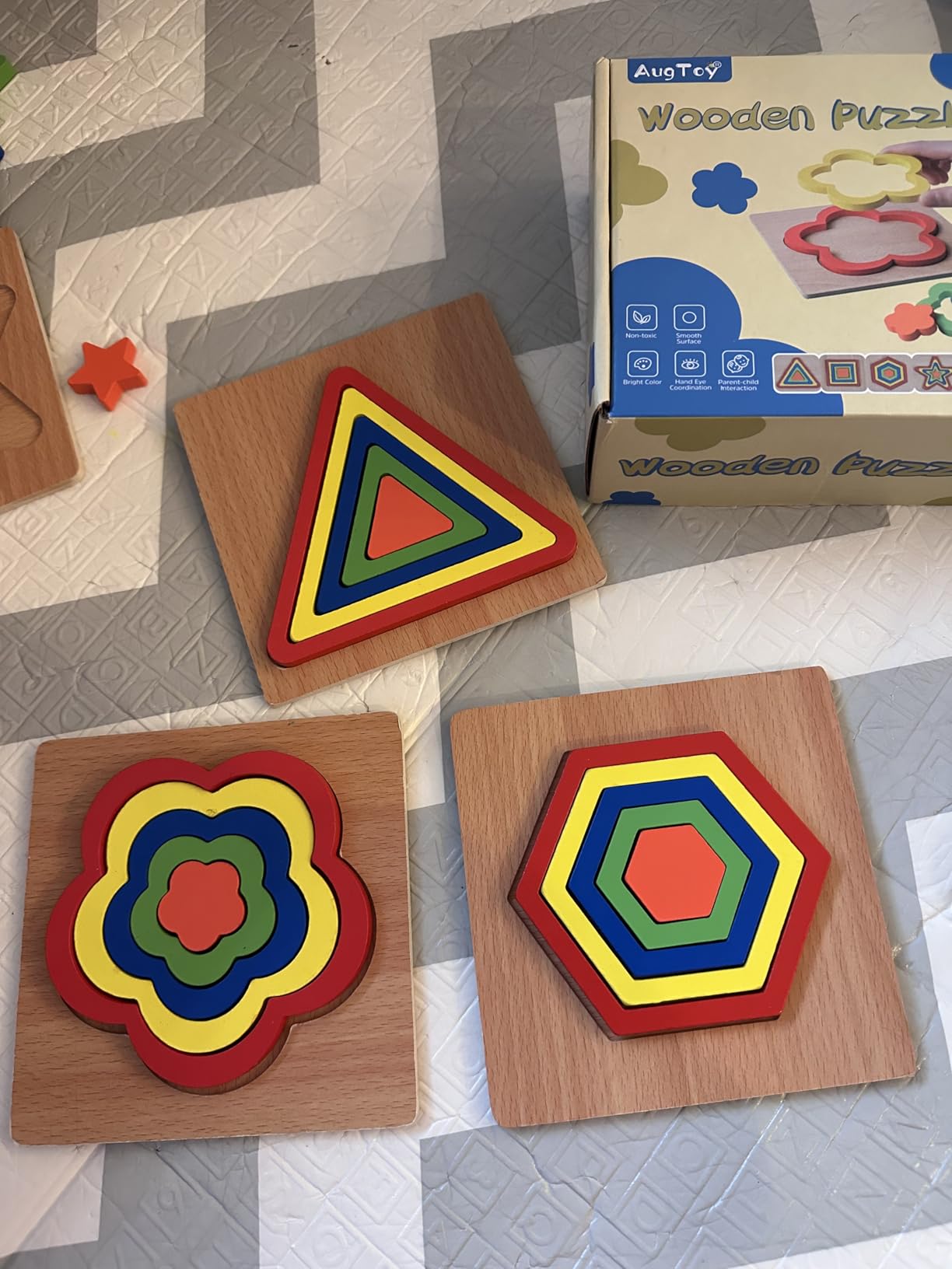 Toddler Puzzles Montessori Toy Wooden Shape Sorting Puzzle Educational Toy | Toddler Activities Preschool Learning Sensory Toy, Autistic Developmental 1 2 3 Year Old Girl Boy Toys, 1-3 Birthday Gift customer photo 2