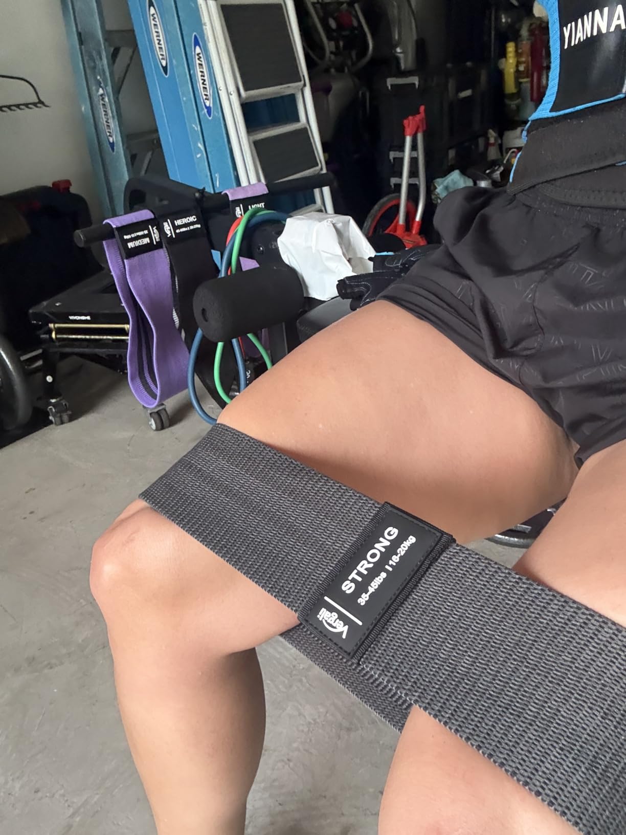 Resistance Bands for Working Out with Workout Bands Guide. 4 Booty Bands for Women Men Fabric Elastic Bands for Exercise Bands Resistance Bands for Legs Bands for Working Out Hip Thigh Glute Bands Set customer photo 2