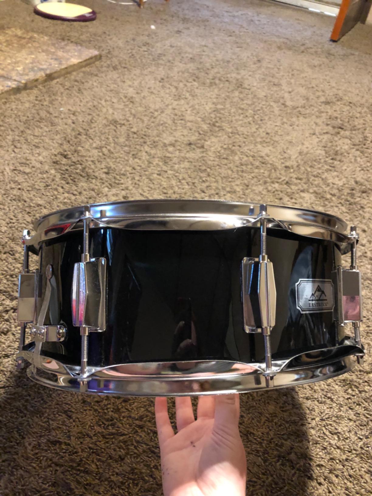 EASTROCK Snare Drum Set 14X5.5 Inches for Student Beginner-Black | Marching Snare Drums Kit with Gig Bag, Drumsticks, Mute Pad, Drum Keys Coated Material Drum Head, 10-Lug Stable Tuning System customer photo 2