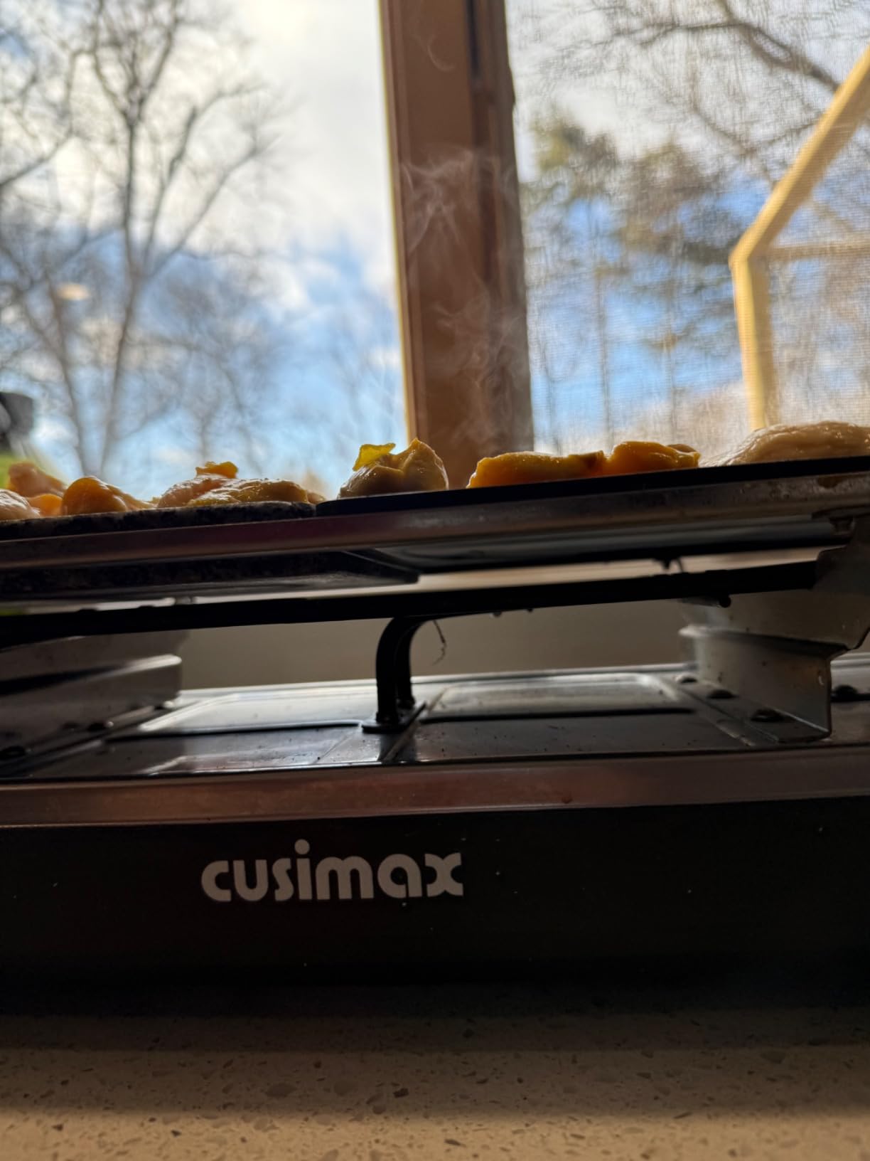 CUSIMAX Raclette Grill Electric Grill Table Portable 2in1 Korean BBQ Grill | Reversible Non-stick Plate, Crepe Maker with Adjustable Temperature Control, 8 Paddles & Shovels customer photo 1