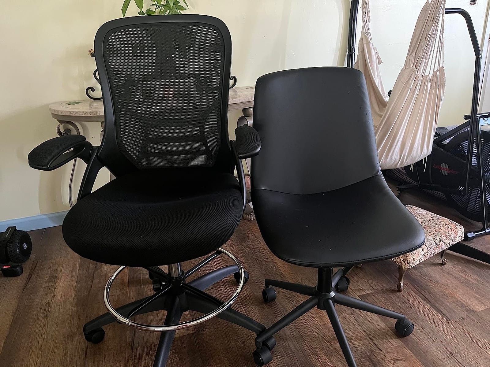 HYLONE Drafting Chair Tall Office Chair High-Back Mesh Standing Desk Stool with Adjustable Footrest Ring and Flip-Up Arms Black customer photo 1