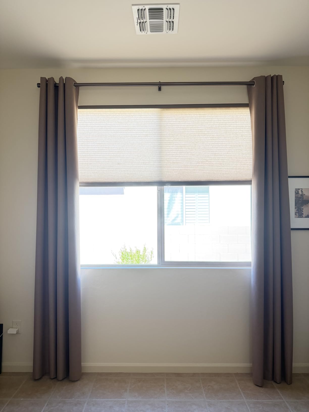 H.VERSAILTEX 100% Blackout Curtains Linen Textured Blackout Curtains for Bedroom Full Light Blocking Thermal Insulated Curtain Panels 84 Inches Long Energy Saving with White Liner, 2 Panels, Ivory customer photo 2
