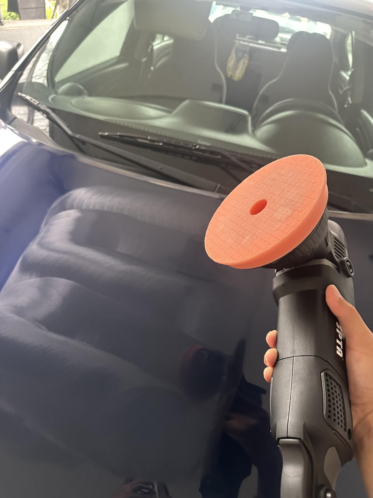 Buffer Polisher, SPTA 5-Inch 125mm Dual Action Random Orbital Car Polisher, Car Detailing Kit with Polishing Pads customer photo 1