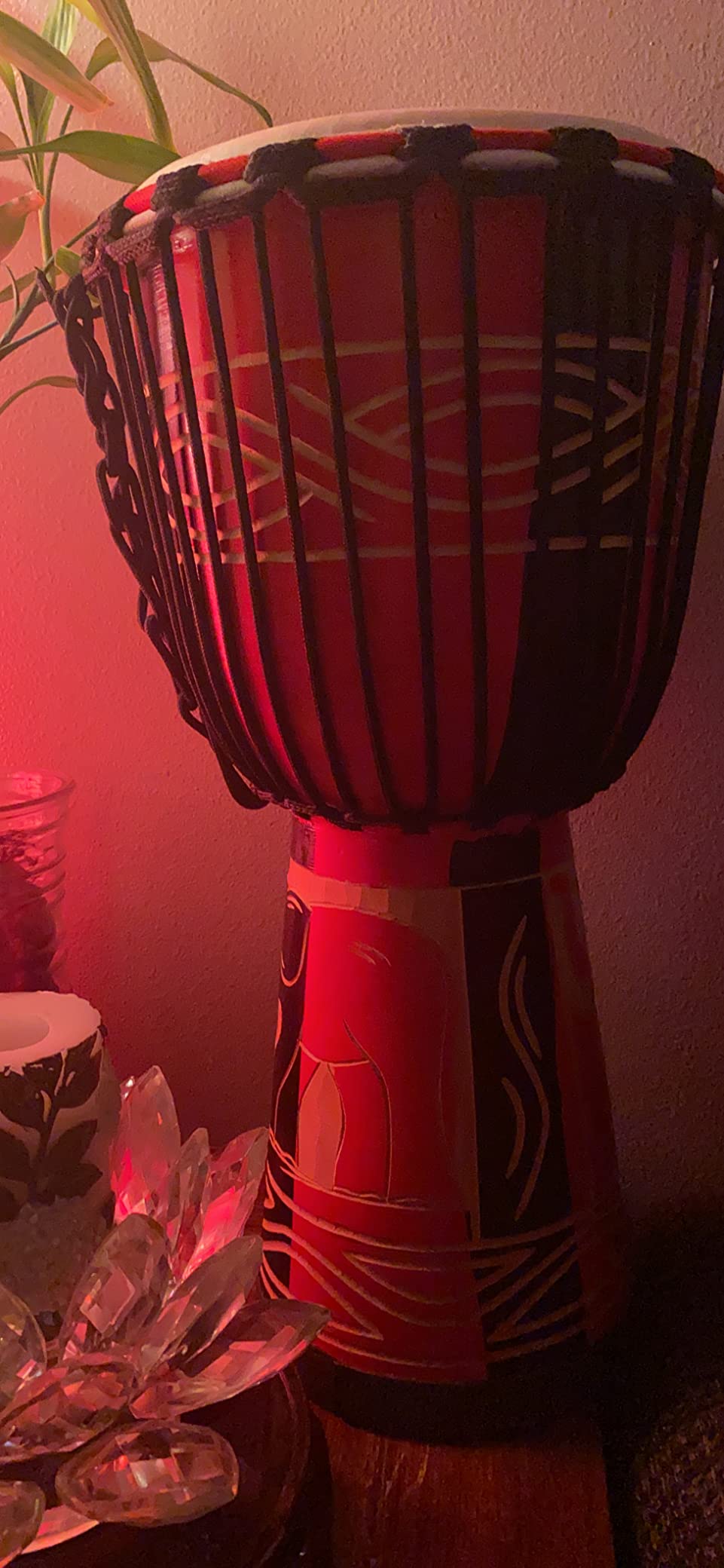 Djembe Drum, AKLOT African Drum Cloth Stitching 11'' x 20'' ABS Resin Lightweight Goatskin Drumhead for Starter Beginners customer photo 2