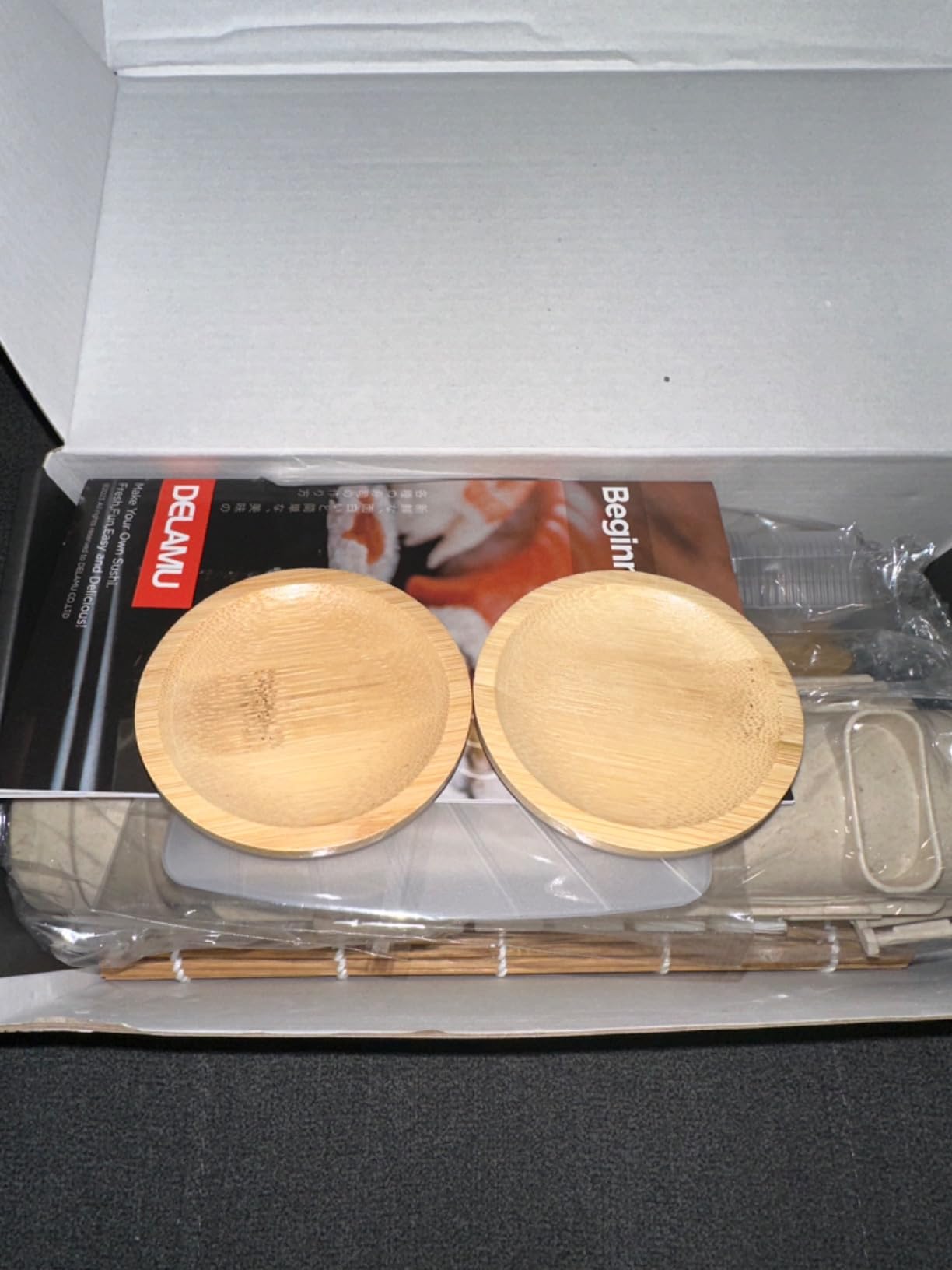 Delamu Sushi Making Kit, 20 in 1 Bazooka Roller Kit | with Chef's Knife, Bamboo Mats, Rice Mold, Temaki Sushi Mats, Rice Paddle, Spreader, Chopsticks, Sauce Dishes, Guide Book customer photo 1